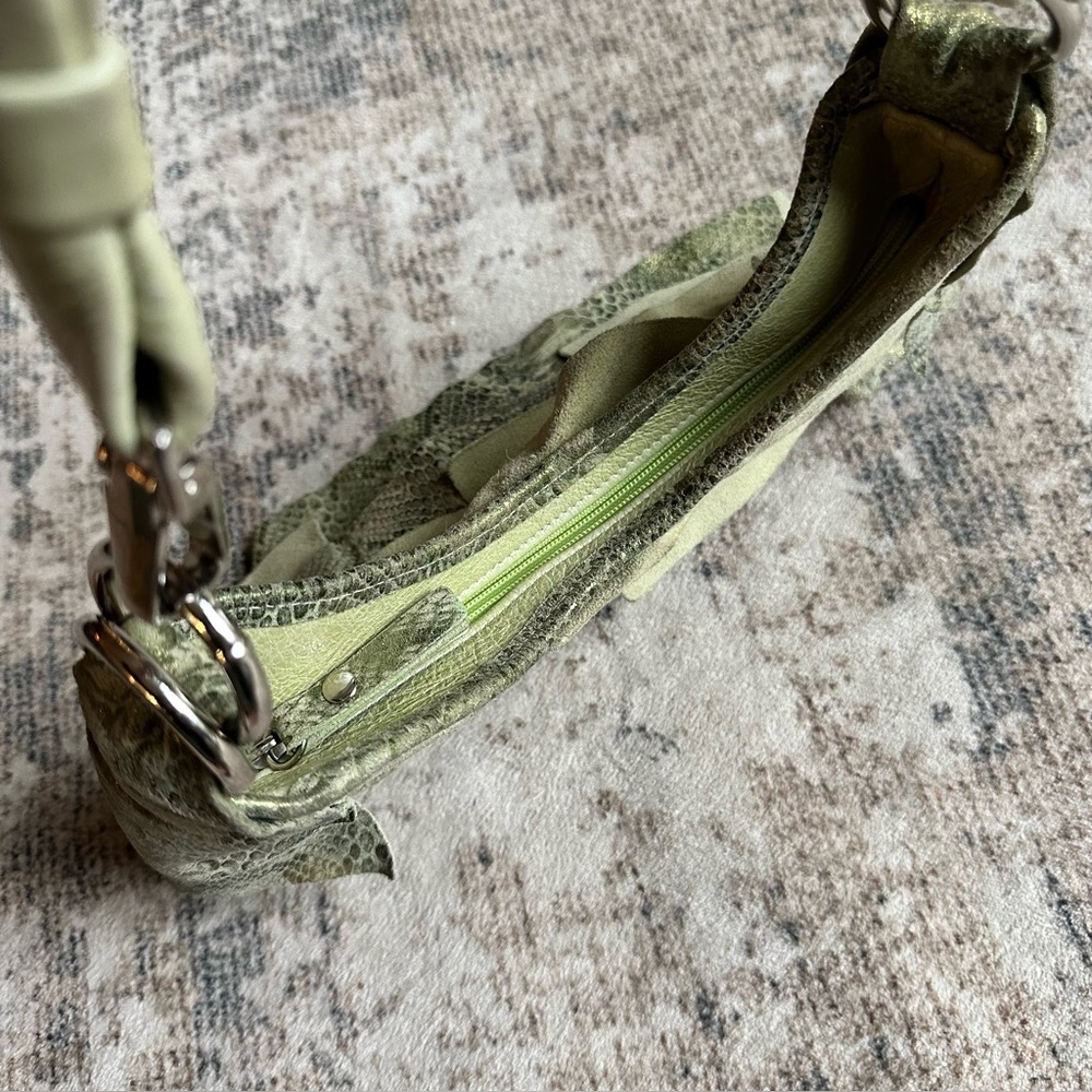 Pietro Alessandro Leather Suede
Tiered Shoulder‎ Bag Purse
Lime Green Snake Skin - Picture 7 of 11